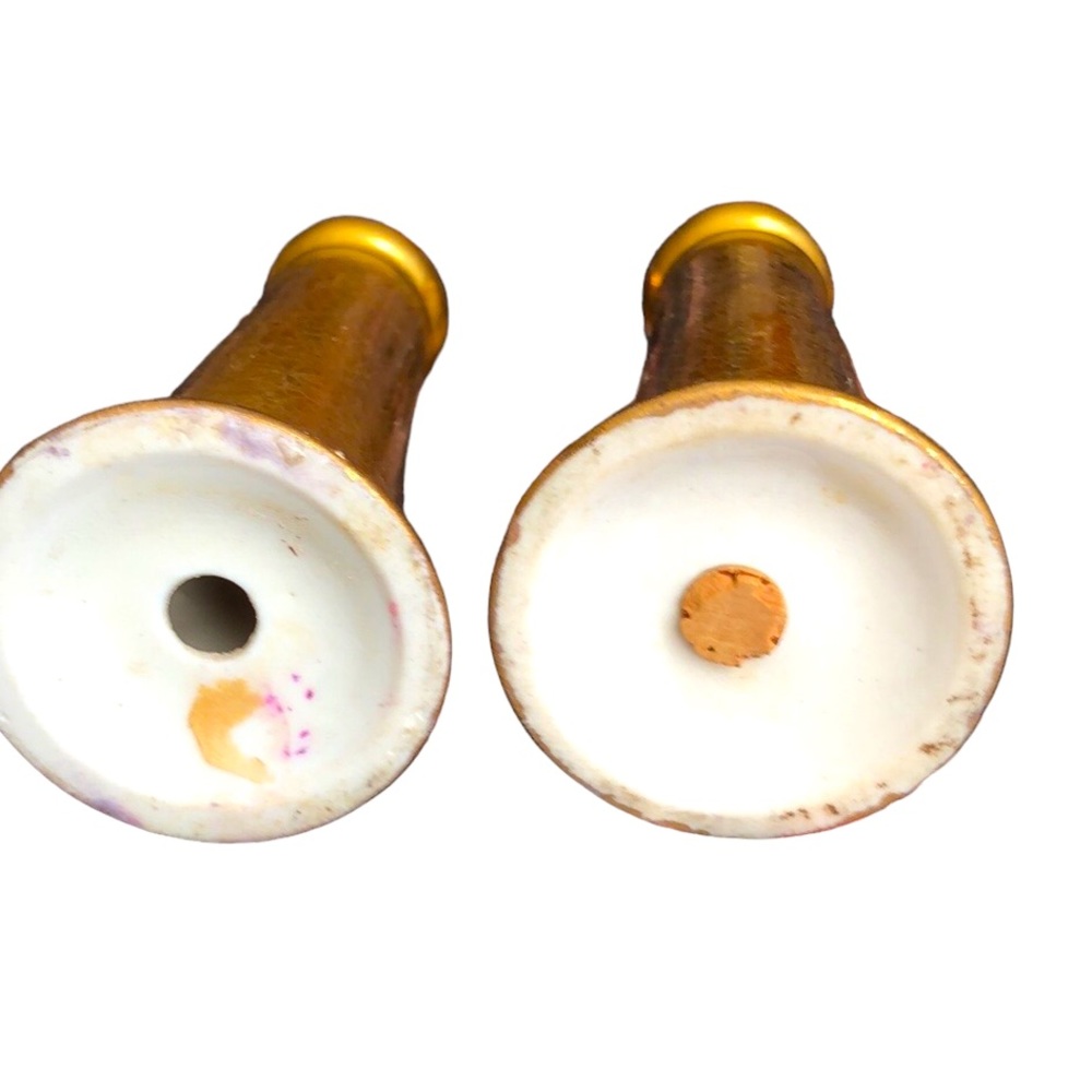 Vtg Set of Pickard Gold Rose & Daisy Salt & Pepper Shakers - Picture 5 of 5